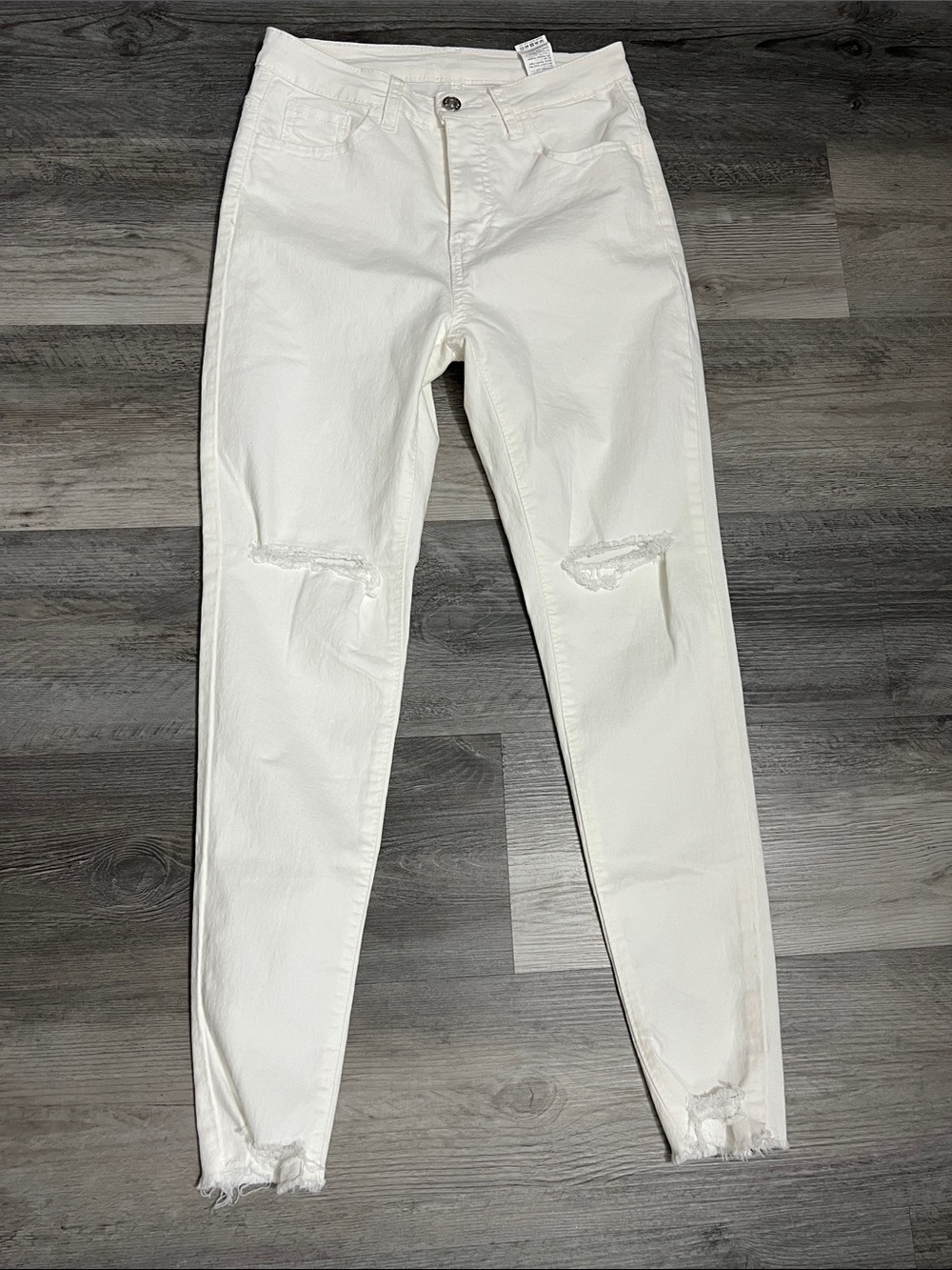 White Distressed Skinny Jeans
